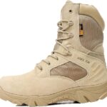 Men Tactical Boots, High-Tops Waterproof Delta Combat Shoes Outdoor Jungle Desert  Military Boots