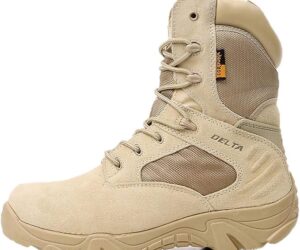 Men Tactical Boots, High-Tops Waterproof Delta Combat Shoes Outdoor Jungle Desert Military Boots