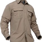 Men's Breathable Quick Dry UV Protection Solid Convertible Long Sleeve Shirt