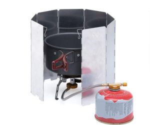 Ultralight Outdoor 10 Plates Foldable Wind Shield Camping Stoves Windshield Foldable Gas Cookers