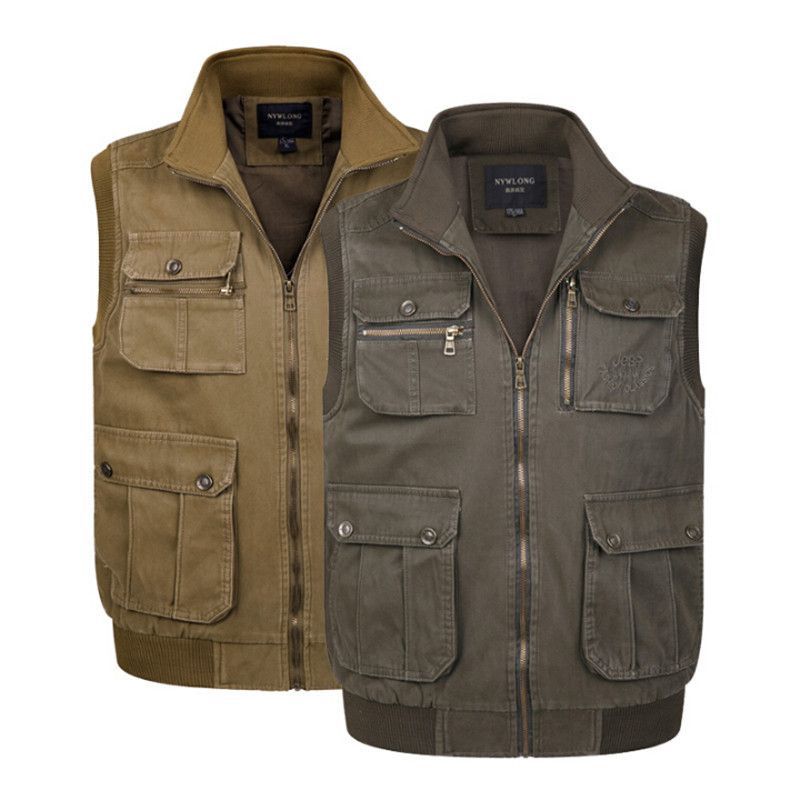 Men's Vest Male Sleeveless Comfortable Jacket Classic 100% Cotton Waistcoat