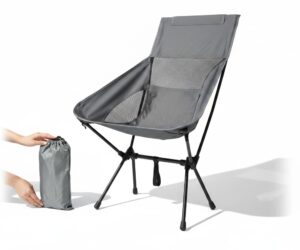 Ultralight High Back Folding Camping Chair Foldable, compact, and perfect for hiking, backpacking, or relaxing by the fire.